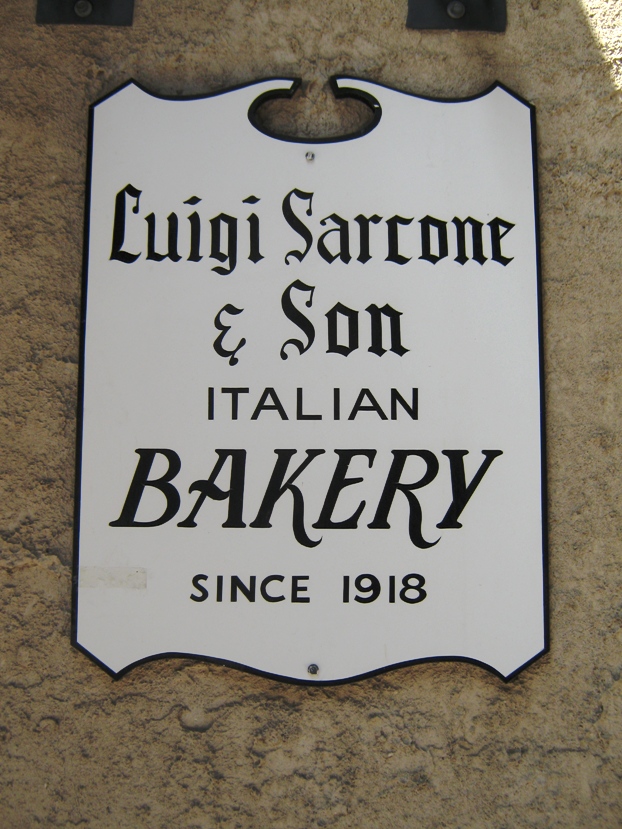 Sarcones Bakery sign