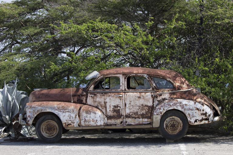old recycled car